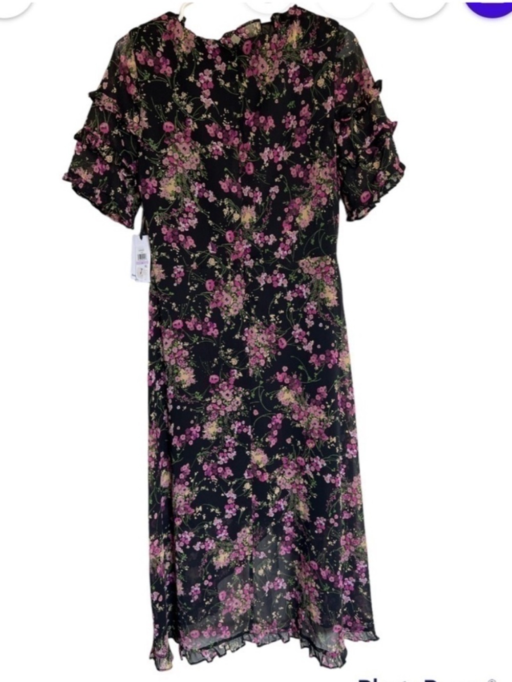 Kensie Floral Ruffle Dress | Feminine Flowy Midi Dress - Picture 7 of 8